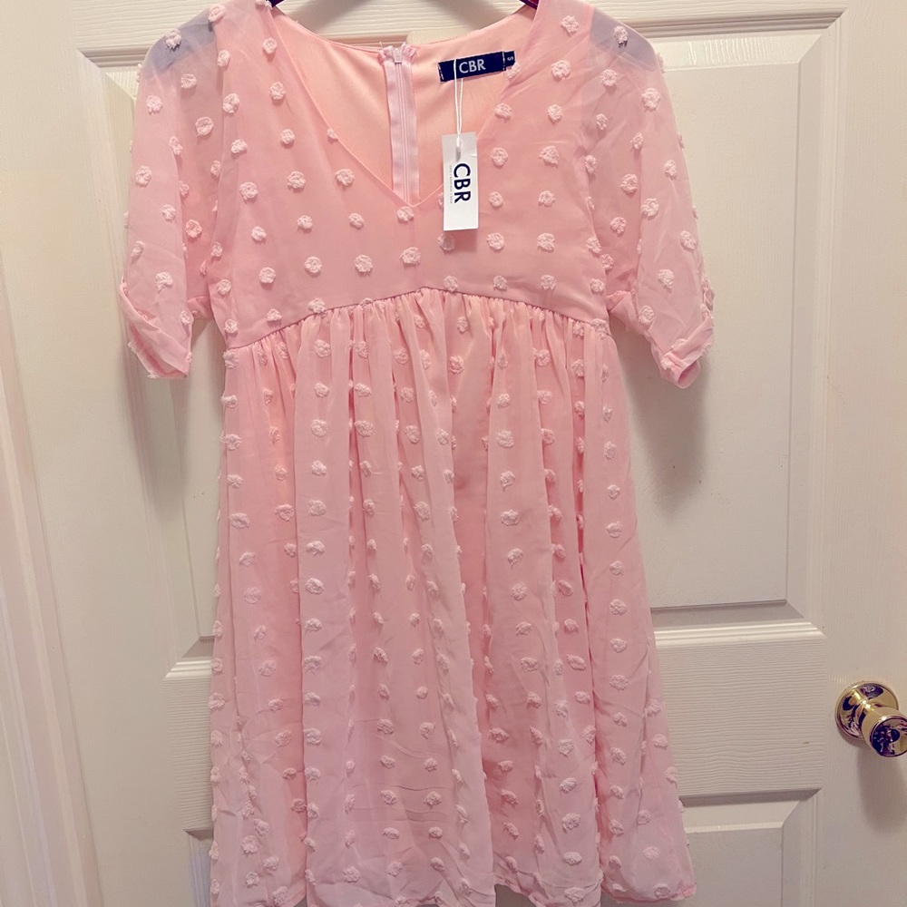 Pink polka dot dress